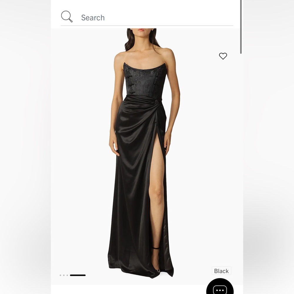 Chic Strapless Black Evening Dress